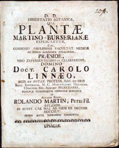 ... Plantae Martino-Burserianae explicantur ... cover