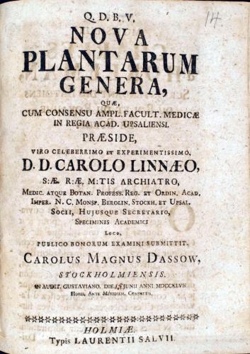 Nova Plantarum Genera, ... cover