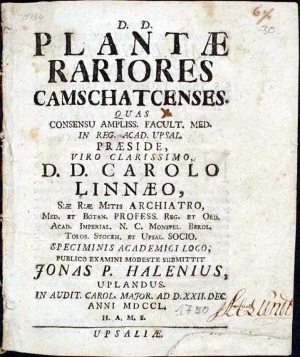 Plantae rariores Camschatcenses, ... cover