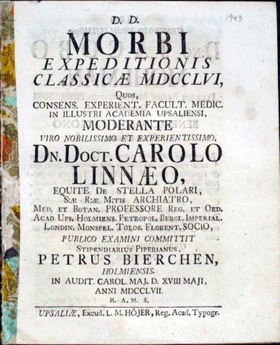 Morbi Expeditionis Classicae 1756, ... cover