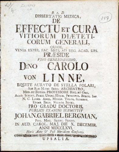 ... de Effectu et Cura Vitiorum Diaeteticorum Generali, ... cover