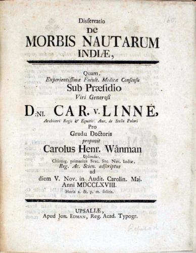 ... de Morbis Nautorum Indiae, ... cover