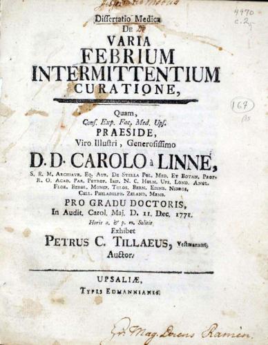 ... de varia Febrium intermittentium curatione, ... cover