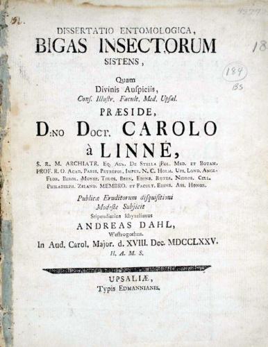 ... Bigas Insectorum sistens, ... cover