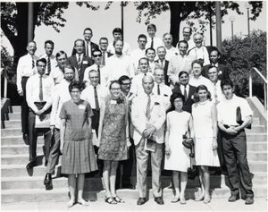 PHOTO WITHOUT IDENTIFIED INDIVIDUALS - American Association of Stratigraphic Palynologists (AASP), meeting or convention? Pullman, (Illinois? Washington? West Virginia?) 1969