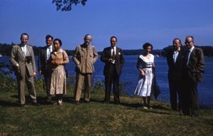 PHOTO WITHOUT IDENTIFIED INDIVIDUALS - International Genetic Congress Tour at Ivy Leo in Thousand Islands, Canada. Aug. 27, 1958